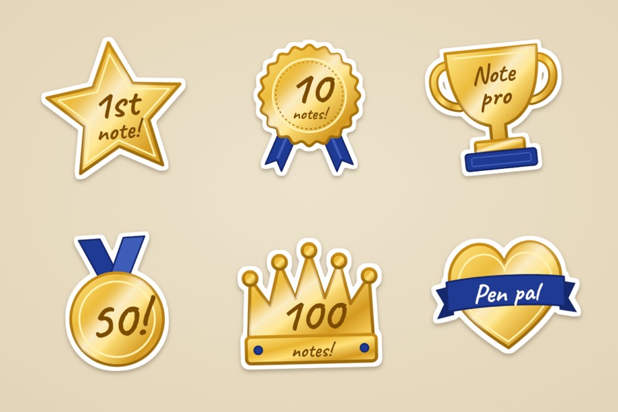Gold teacher award stickers